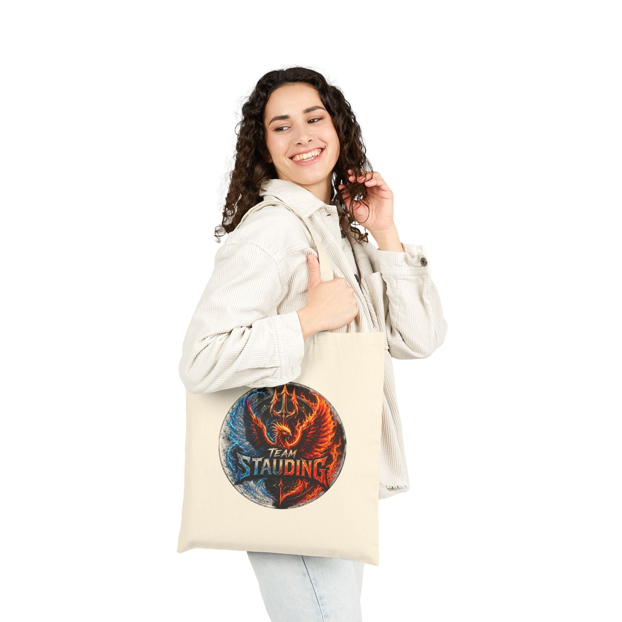 Tote Bag Team Stauding Phoenix & Trident Circle Design