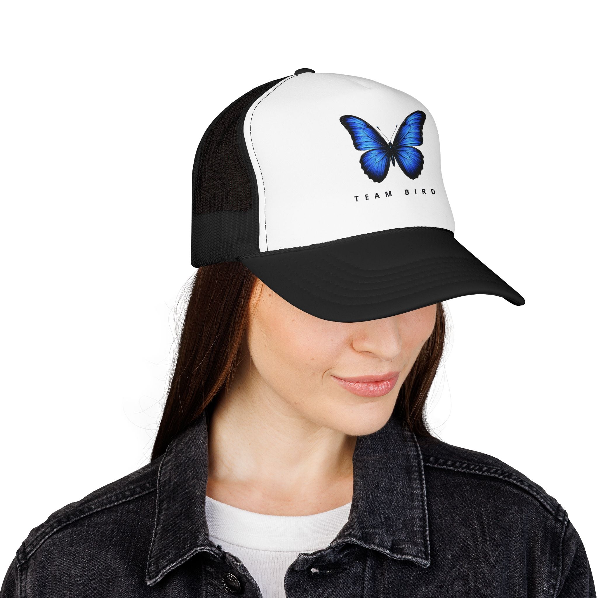 Blue Butterfly Trucker Hat — Vibrant Monarch-Inspired Foam Cap
