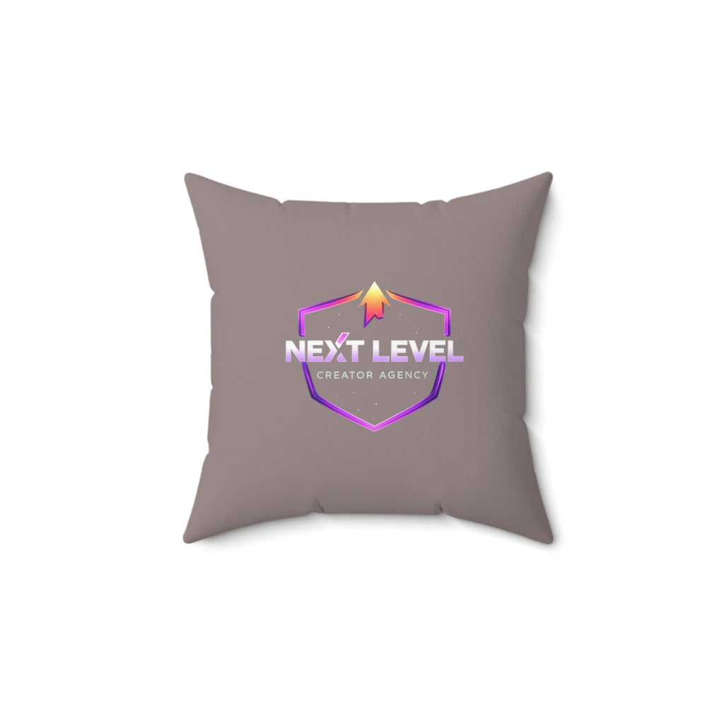 Next Level Creator Agency Logo Pillow — Spun Polyester Square Accent Pillow