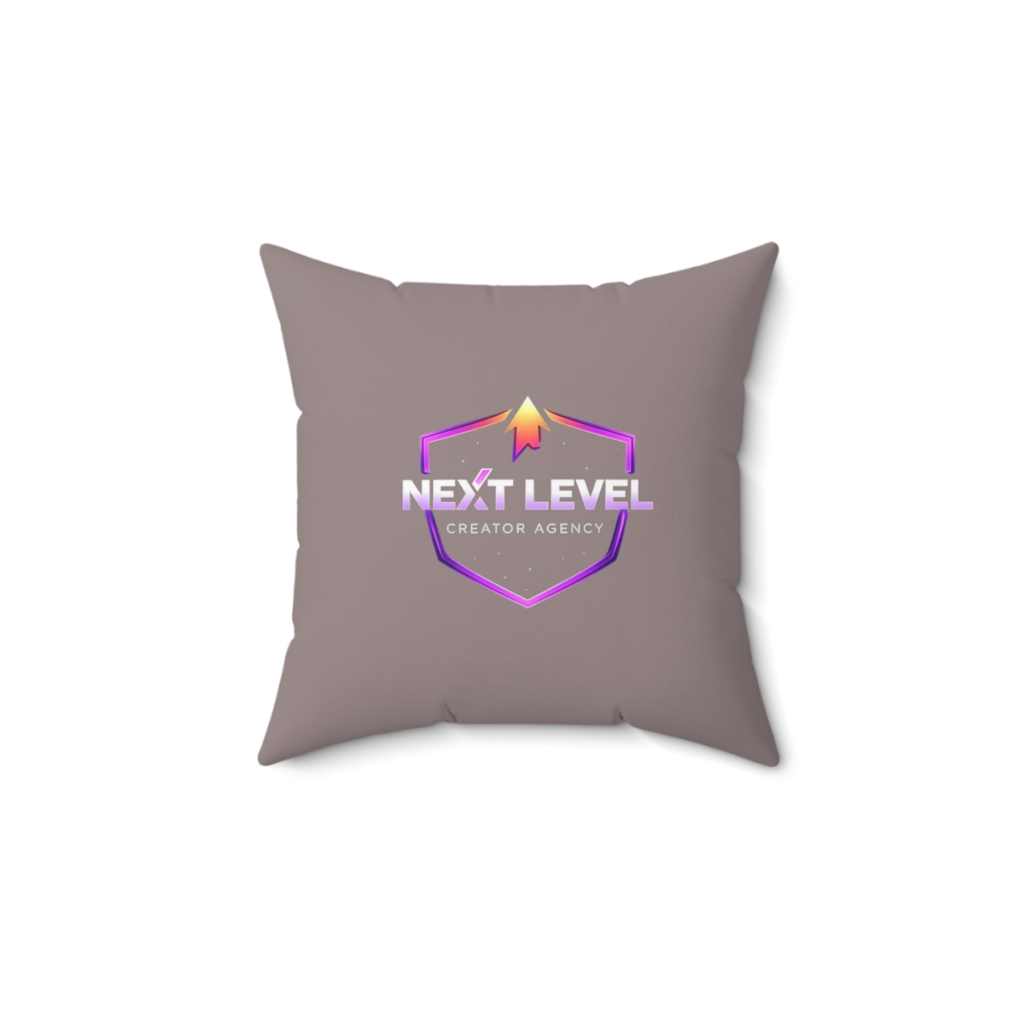 Next Level Creator Agency Logo Pillow — Spun Polyester Square Accent Pillow