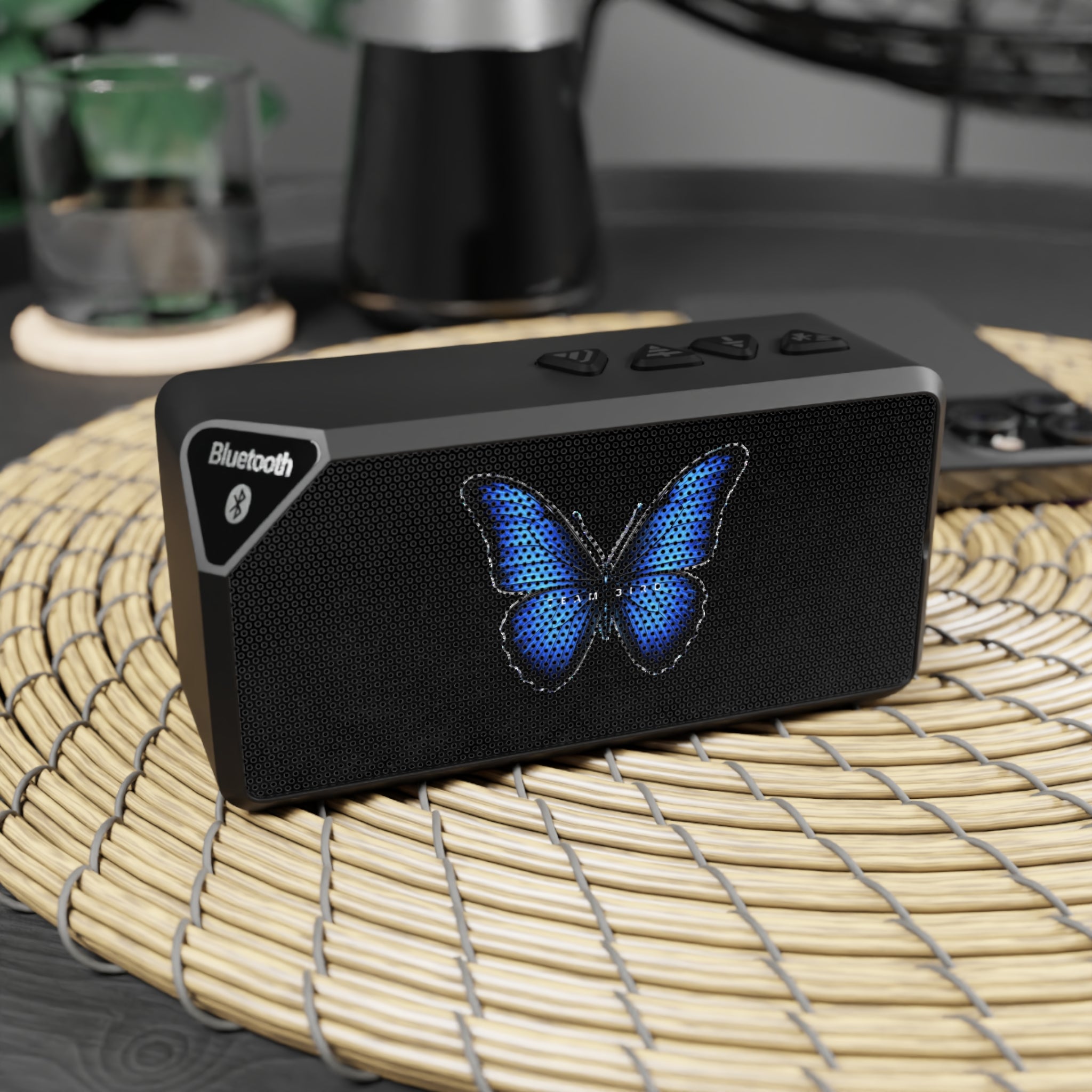Blue Butterfly Bluetooth Speaker — Portable Wireless Speaker with LED Design