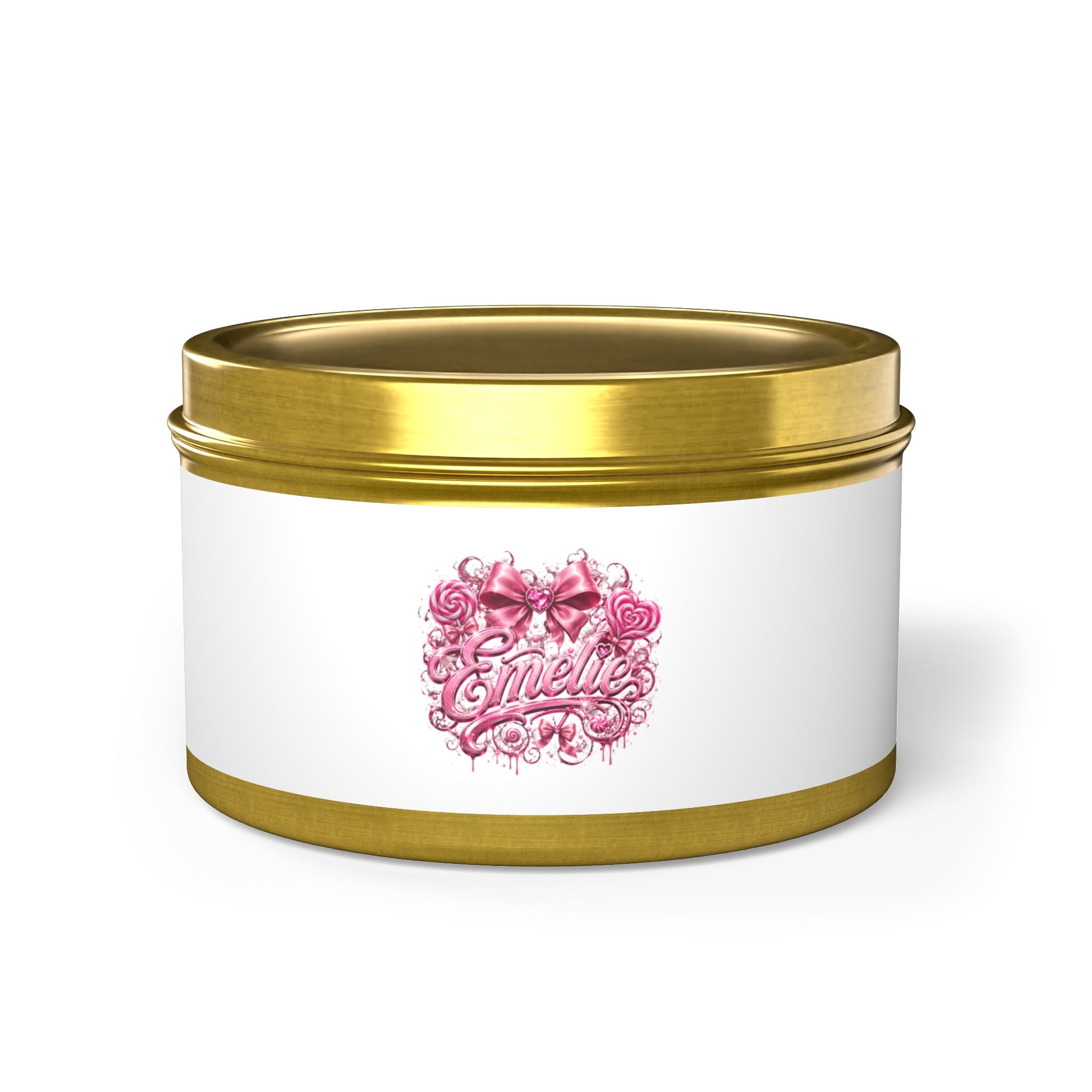Floral Pink 'Hello' Tin Candle – Scented Decorative Travel Candle