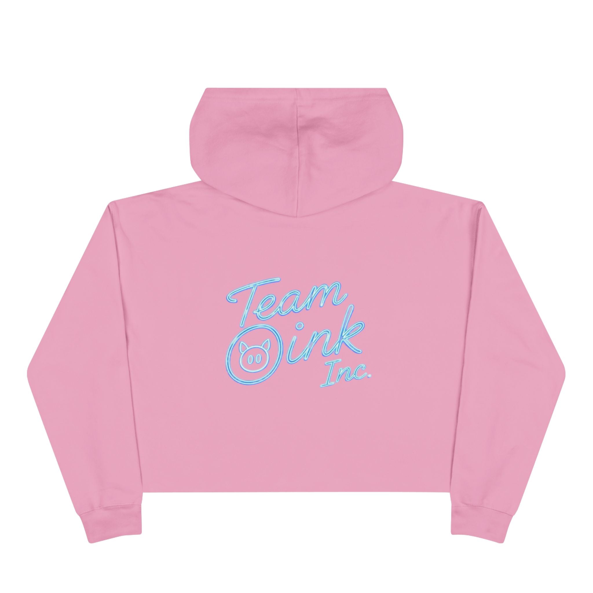 Team Oink Inc. Cropped Hoodie – Minimal Pastel Logo Crop Sweatshirt