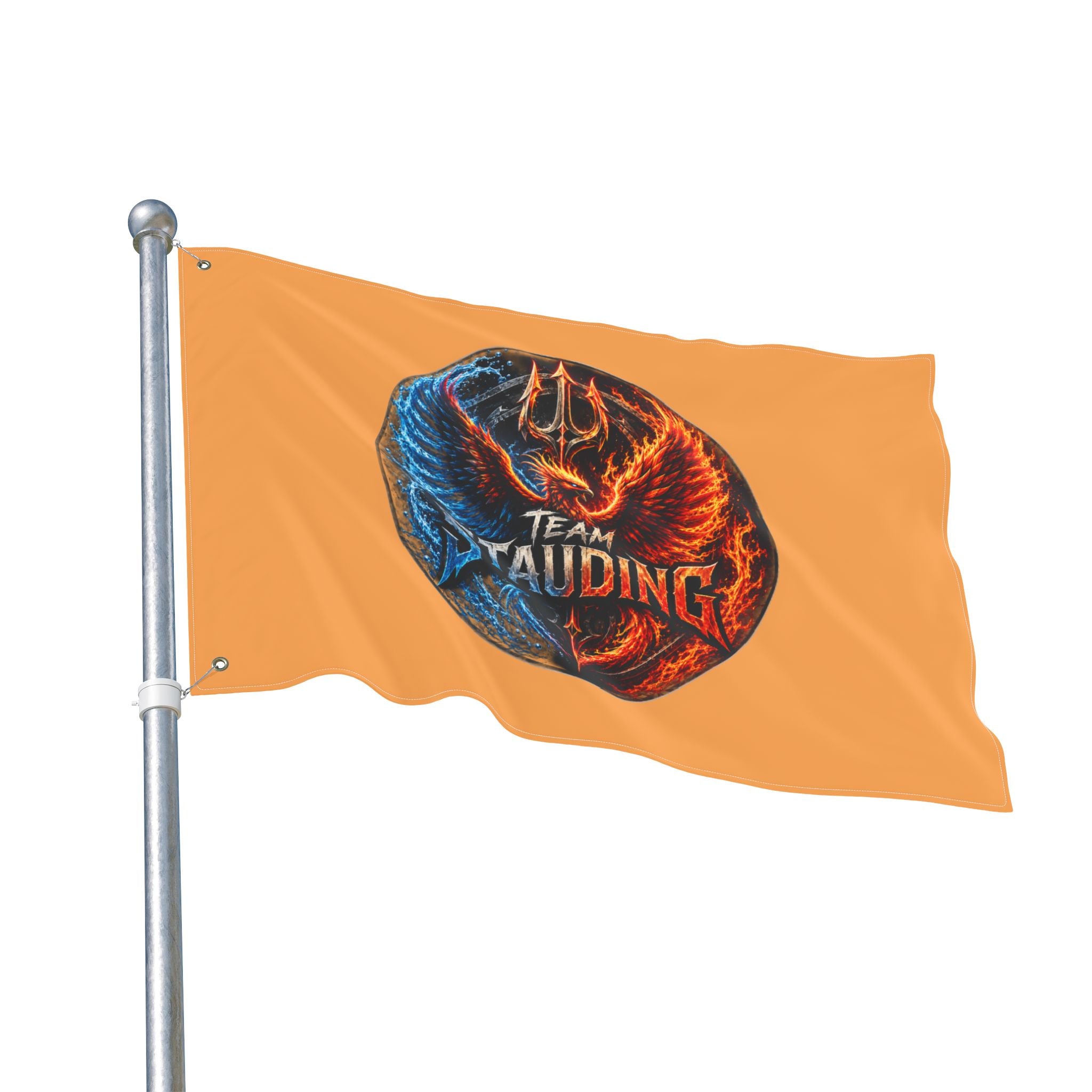 Team Stauding Double-Sided Flag — Fiery Phoenix Logo Outdoor Banner
