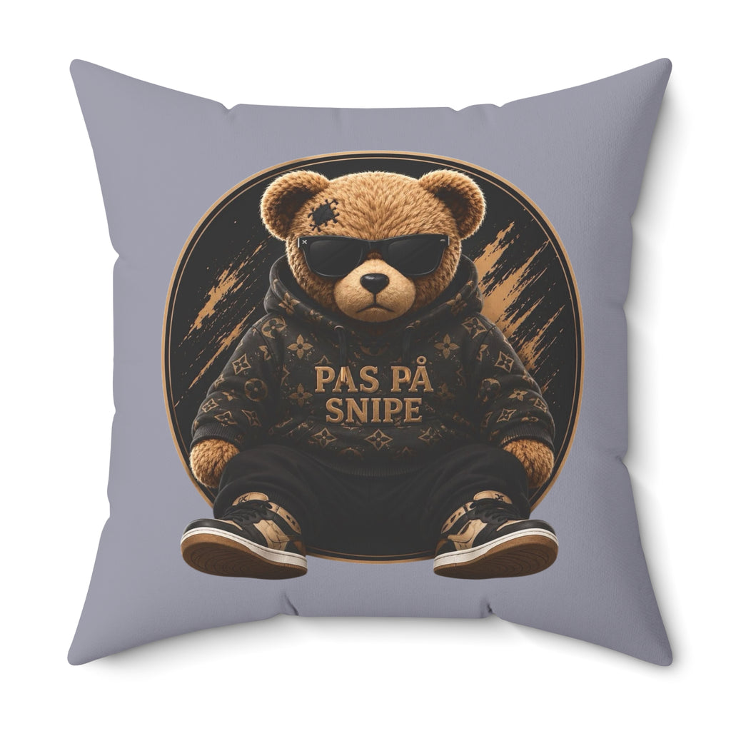 Teddy Bear 'Pas På Snipe' Decorative Pillow — Cozy Scandinavian Accent Pillow