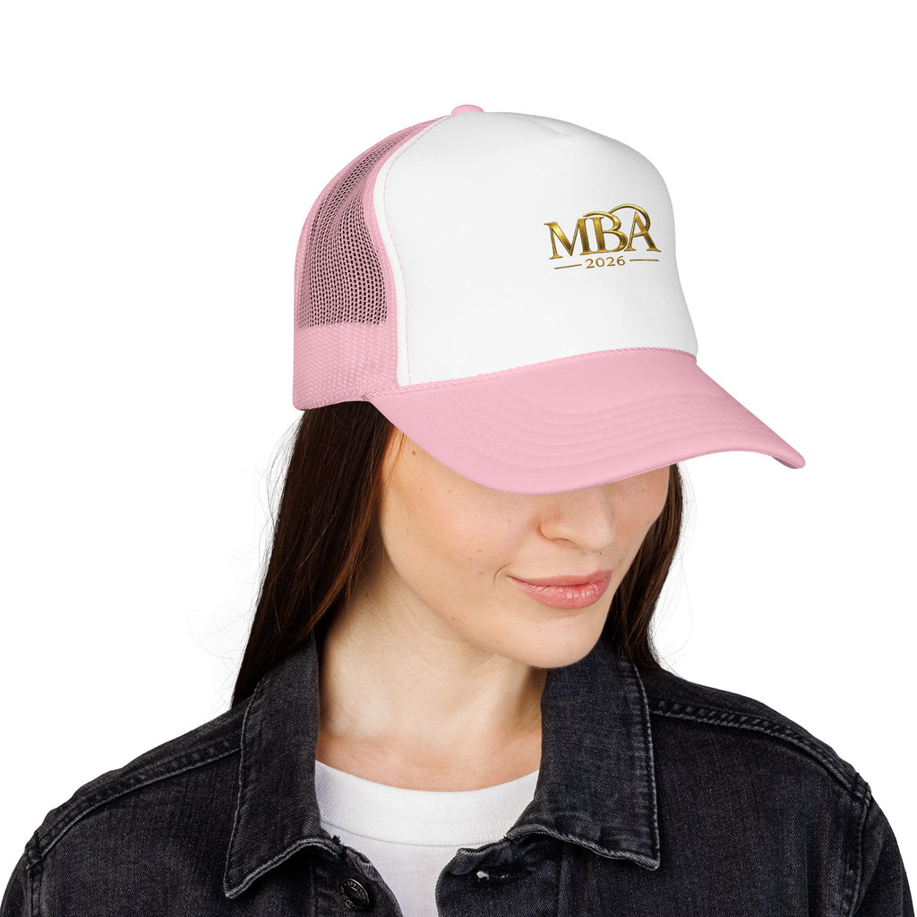 MBA 2026 Trucker Hat - Gold Embroidered Foam Mesh Cap