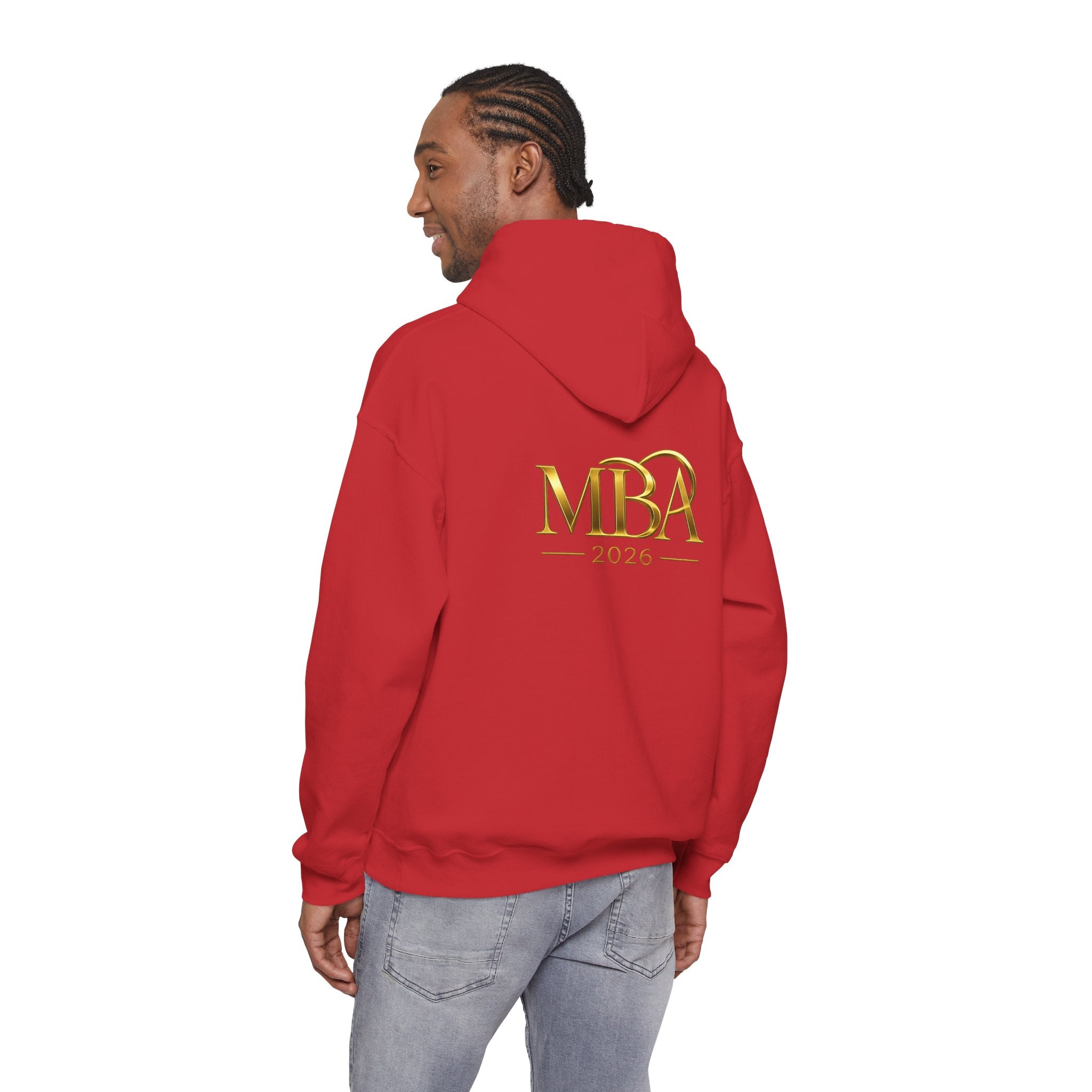 MBA 2026 Gold Logo Hoodie — Graduation/Alumni Commemorative Sweatshirt