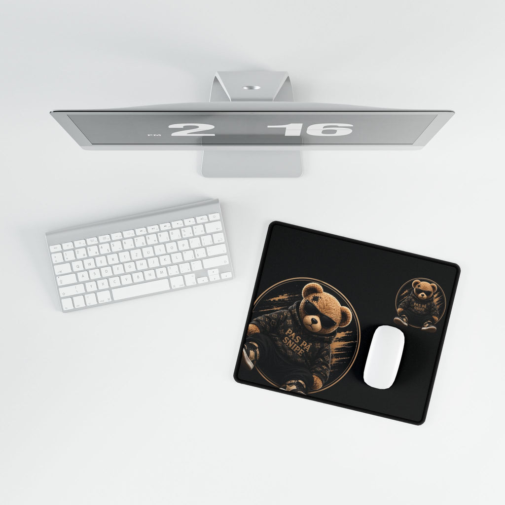 Pas På Snipe Teddy Desk Mat — XXL Gaming/Work Mousepad with Stylish Bear Design