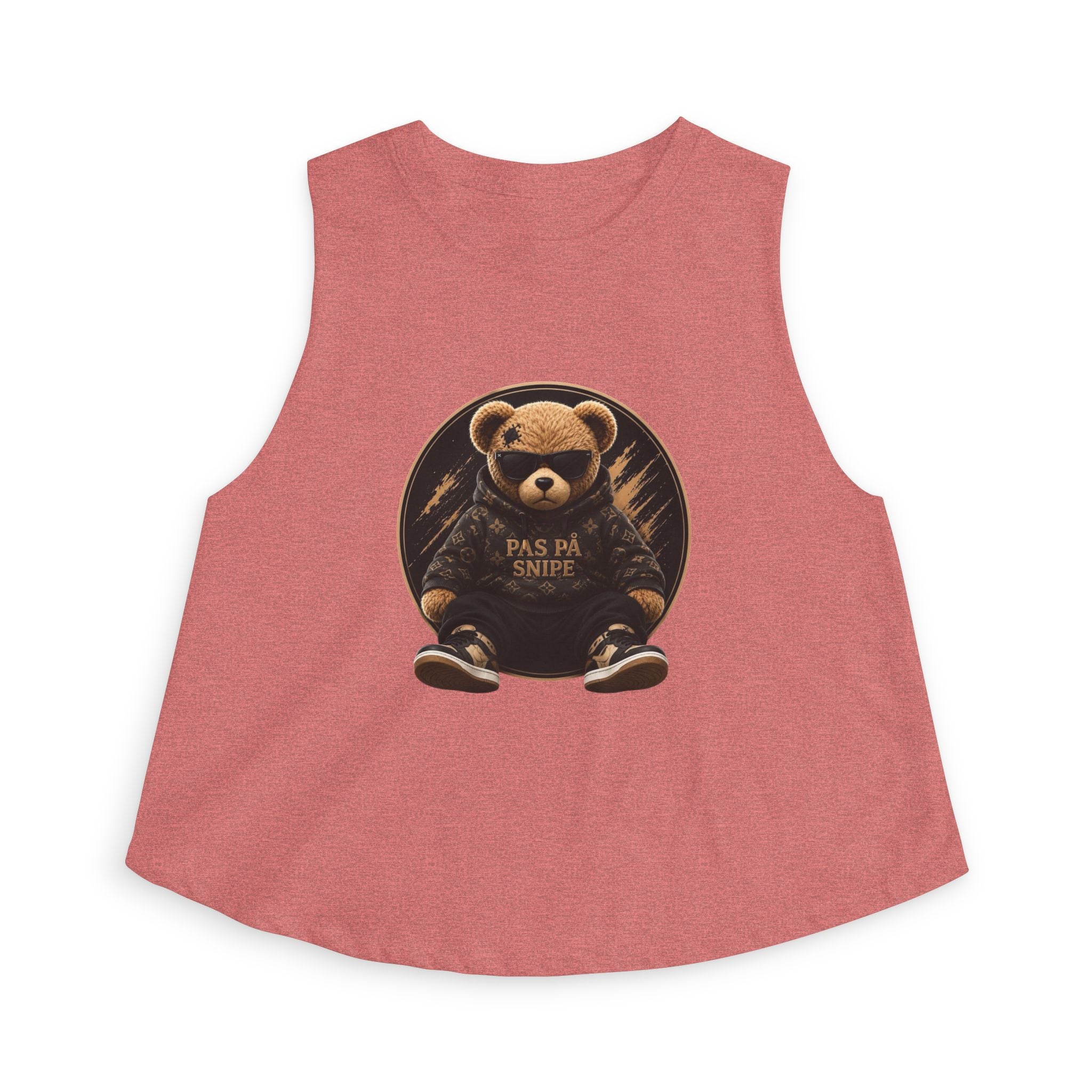 Cute Teddy Bear Graphic Crop Top — "Pas På Snipé" Women's Tank