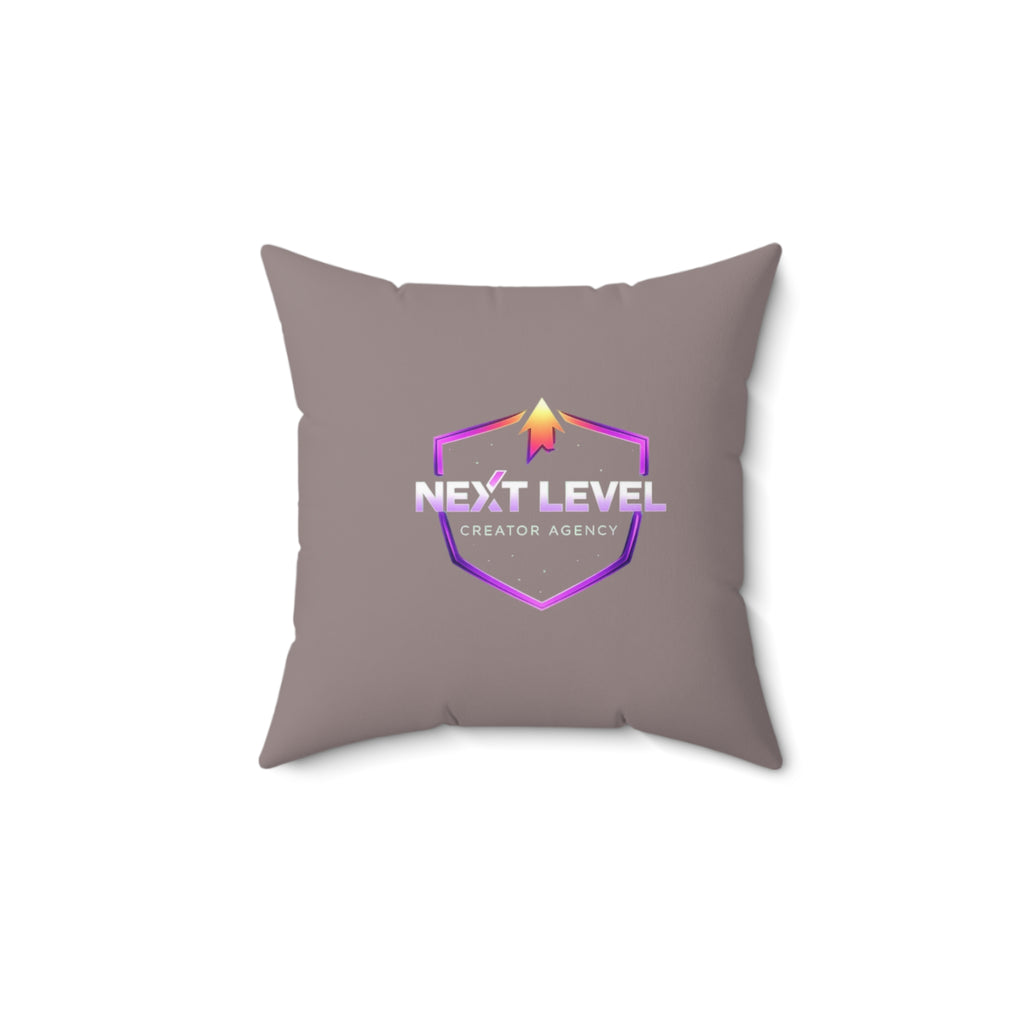 Next Level Creator Agency Logo Pillow — Spun Polyester Square Accent Pillow
