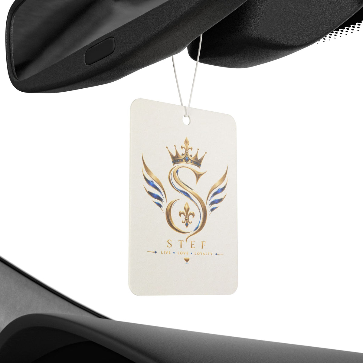 Monogram S Crown Car Air Freshener — Elegant Gold Fleur-de-Lis Design