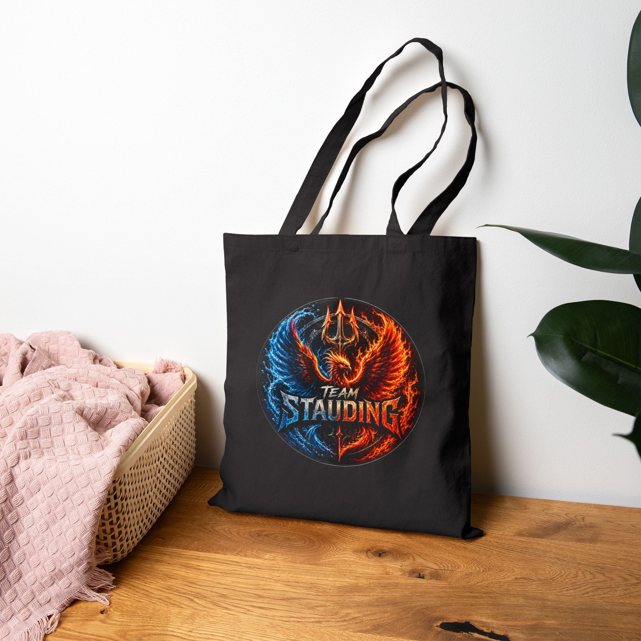 Tote Bag Team Stauding Phoenix & Trident Circle Design