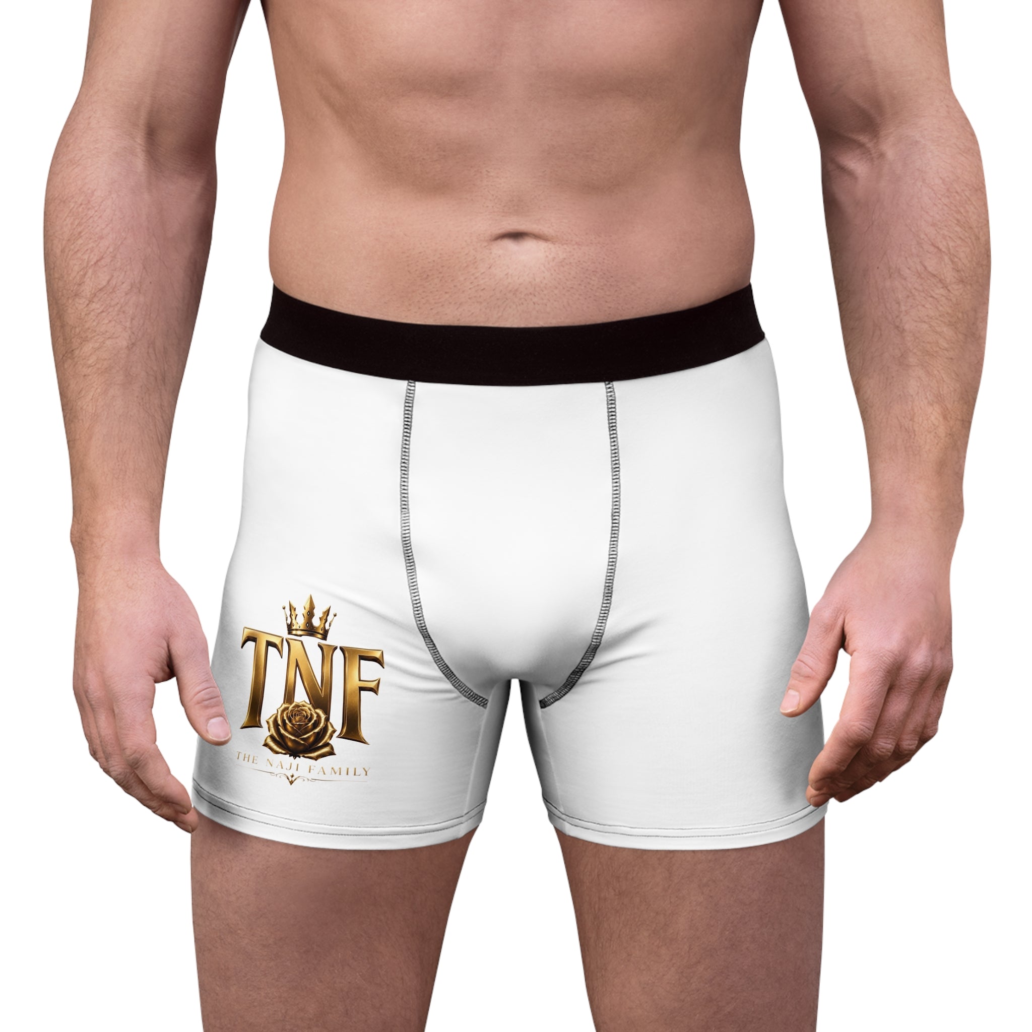 TNF Gold Crest Boxer Briefs — The New Family Luxury Logo Men’s Underwear