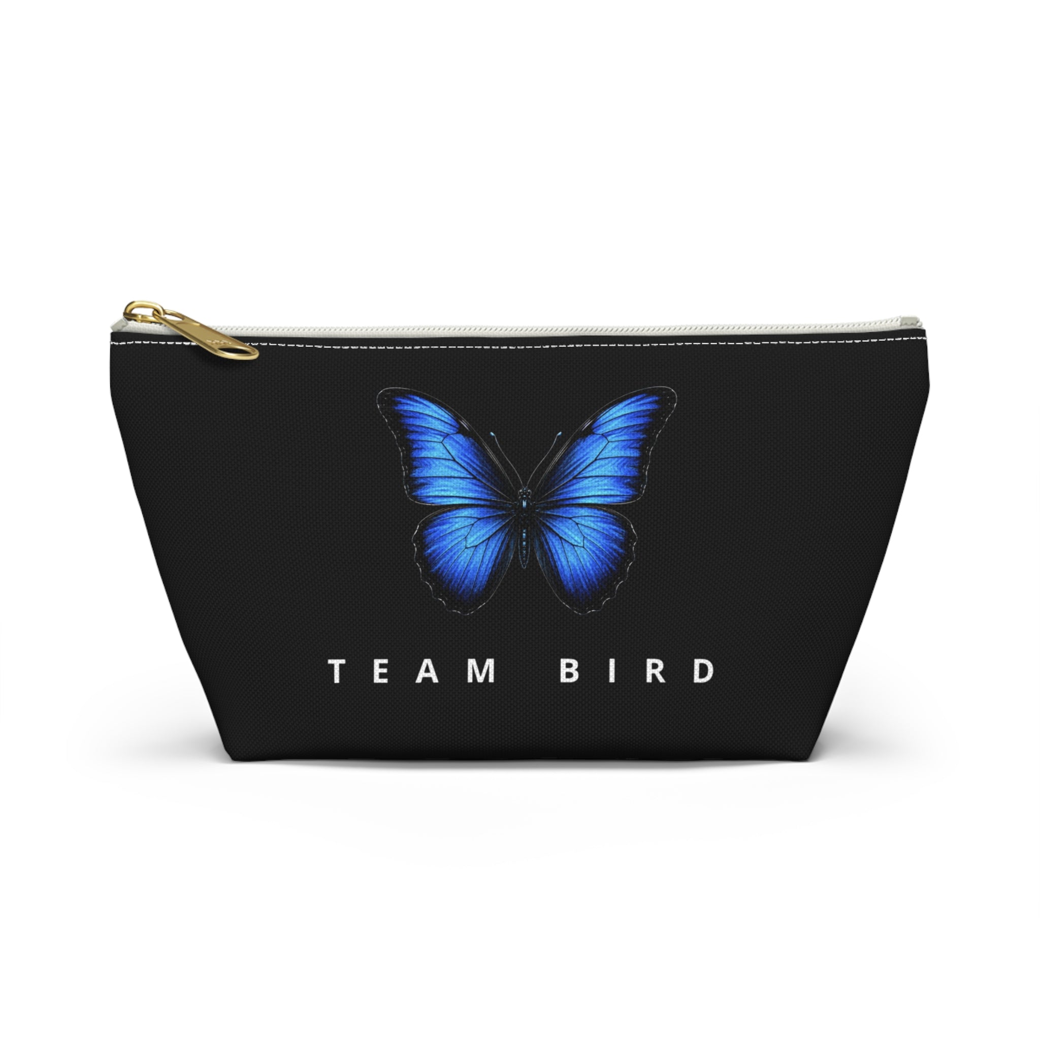 Butterfly Cosmetic Pouch — 'TEAM BIRD' Travel Makeup Bag