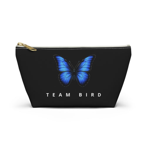 Butterfly Cosmetic Pouch — 'TEAM BIRD' Travel Makeup Bag