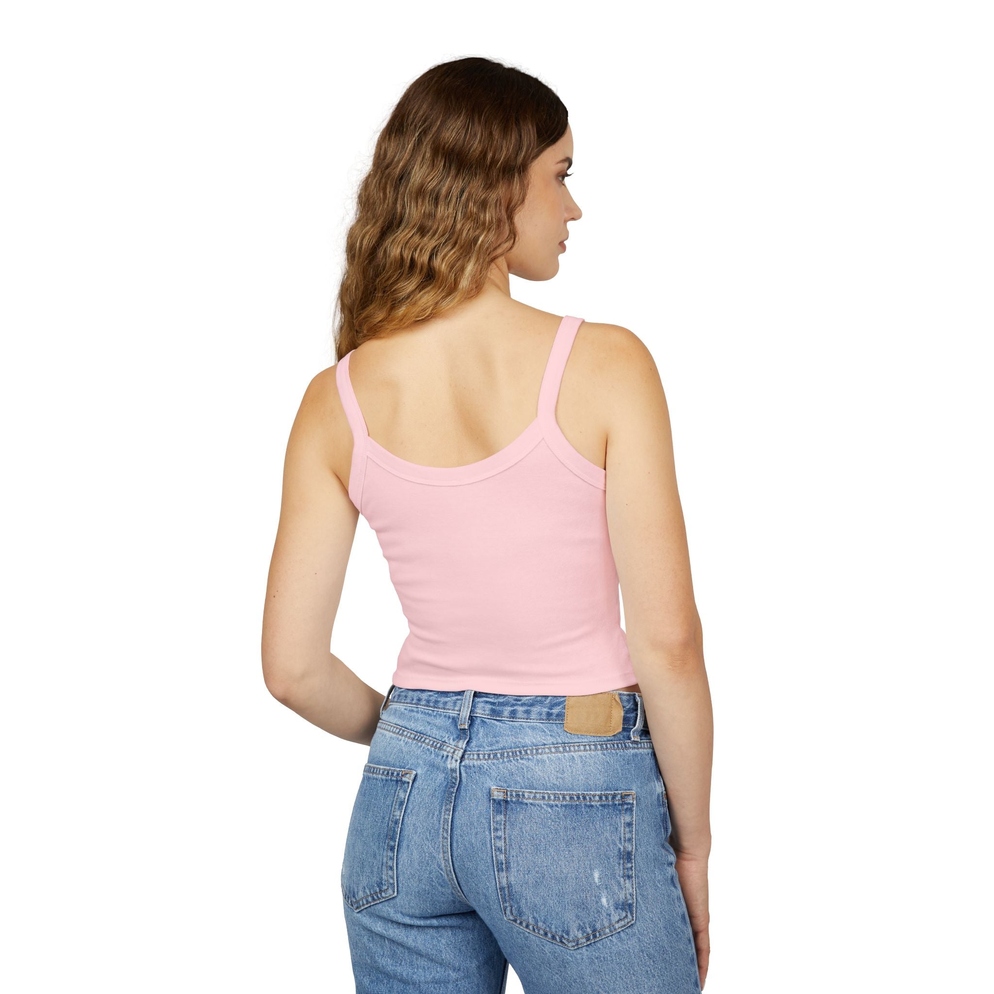 Blue Butterfly Crop Tank — "Team Bird" Women's Spaghetti Strap Top