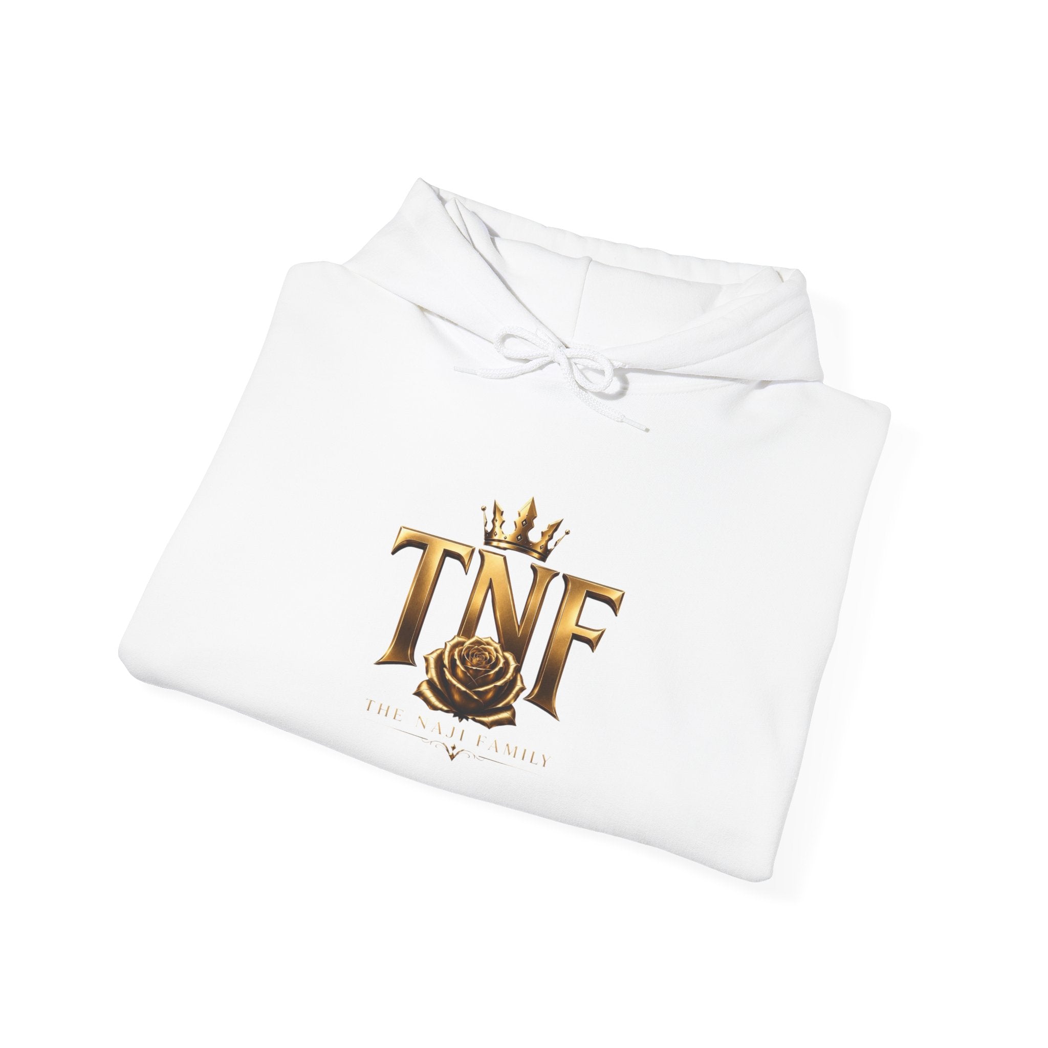 TNF Gold Rose Hoodie — Elegant Crown Logo Pullover