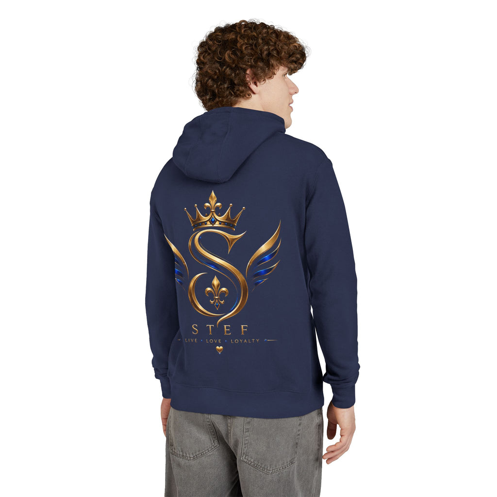 Crown S Wings Hoodie — Gold Fleur-de-Lis Logo French Terry Sweatshirt