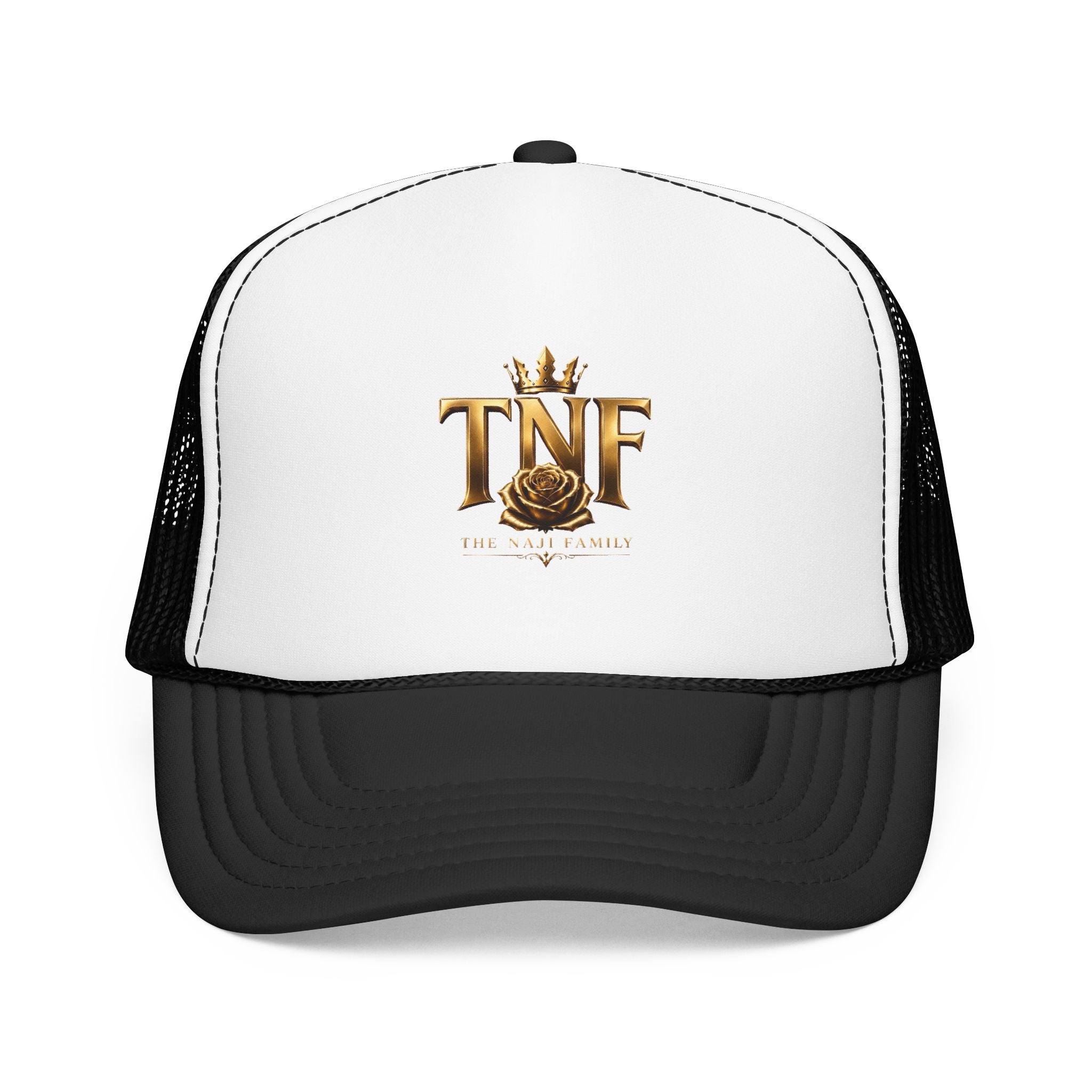 TNF Gold Rose Trucker Hat — The Dark Family Logo Foam Cap
