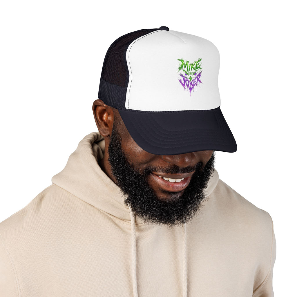 Trucker Hat with Neon Grunge Heart Logo