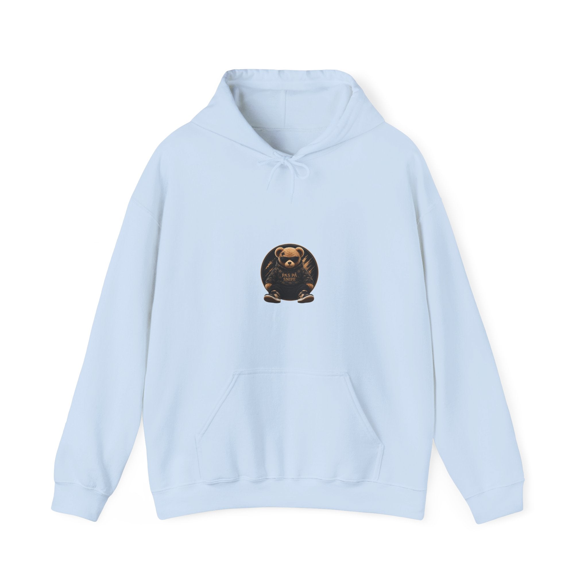 Bear Graphic Hoodie — 'Pas de Swipe' Cute Round Bear Pullover