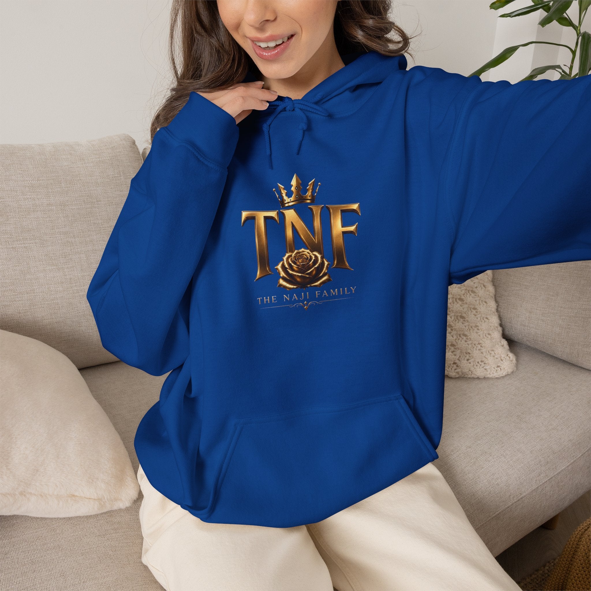 TNF Gold Rose Hoodie — Elegant Crown Logo Pullover