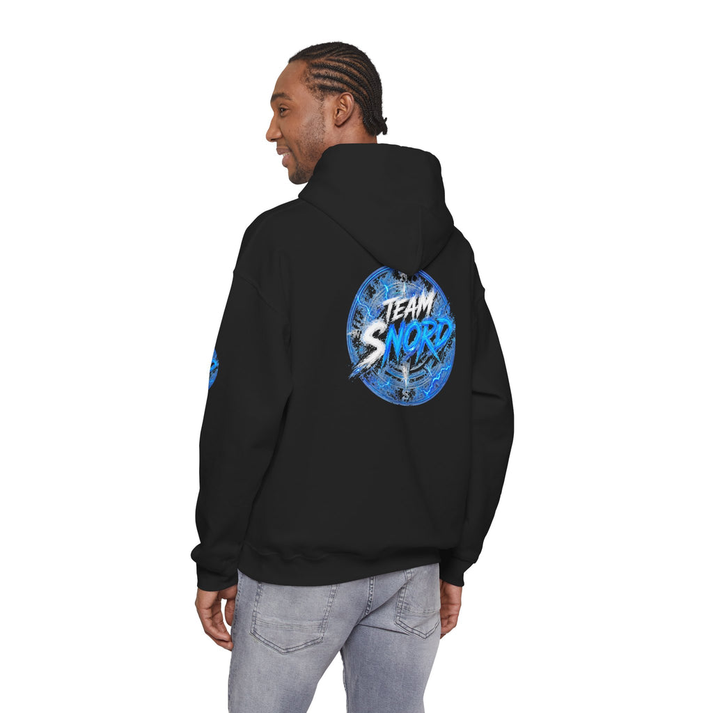 Nord Globe Hoodie — Blue Vintage Graphic Hooded Sweatshirt