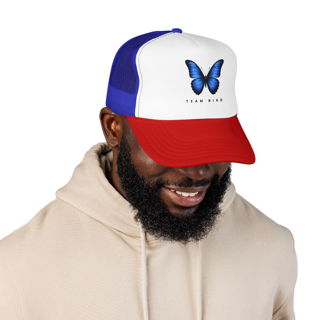 Blue Butterfly Trucker Hat — Vibrant Monarch-Inspired Foam Cap