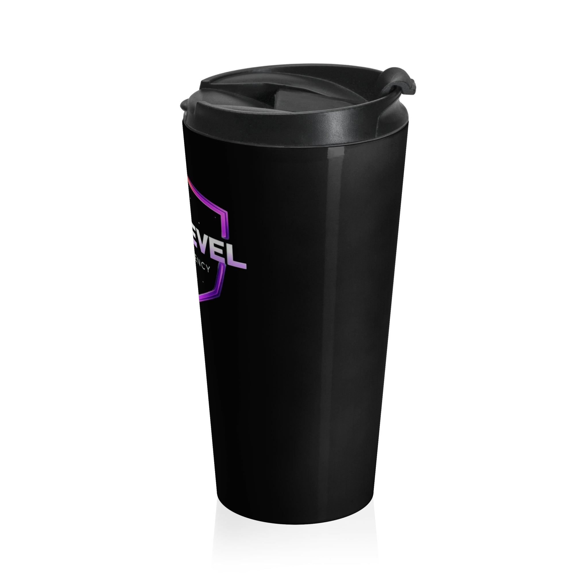 Next Level Creator Agency Stainless Steel Travel Mug – Insulated Black Tumbler NLC