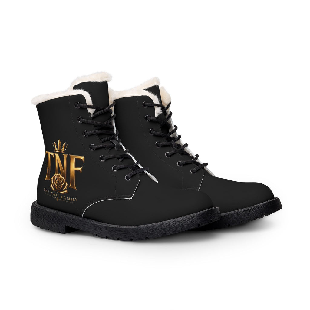 Fur-Lined Leather Boots — 'TNF' Gold Crest Women's Winter Boots