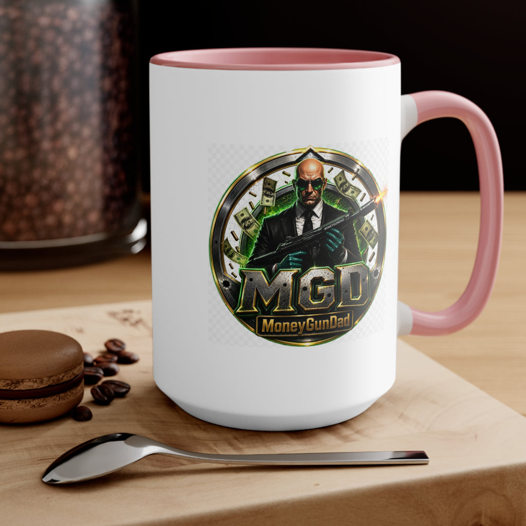 MoneyGunDad Accent Mug — Gamer/Streamer Logo Coffee Cup
