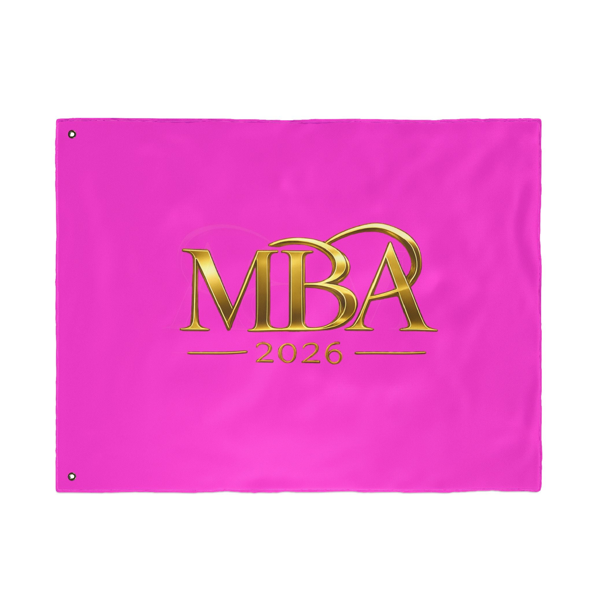 MBA 2026 Double-Sided Flag — Pink Gold Graduation Banner