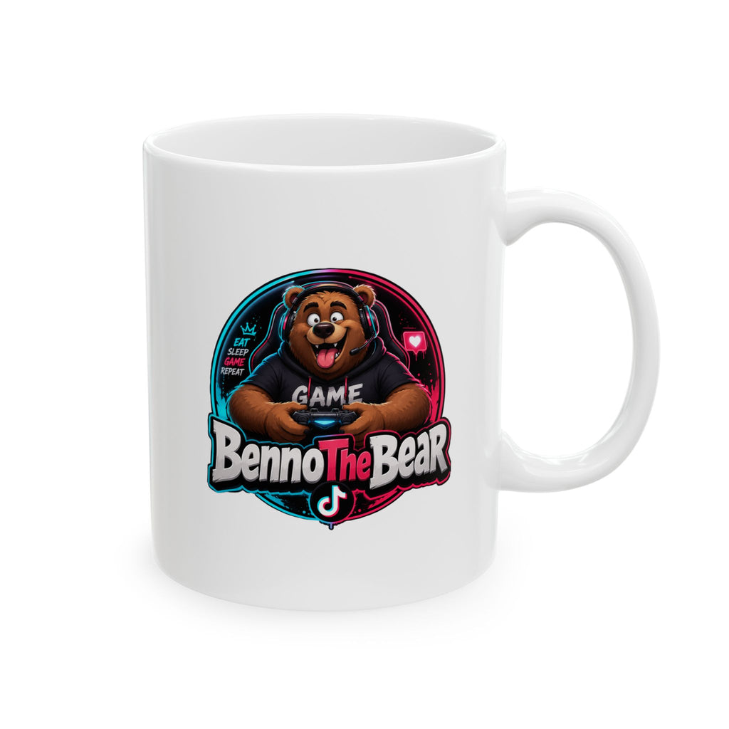 Bear Gamer Ceramic Mug — Cute Retro Gaming Bear Coffee Cup (11oz, 15oz)