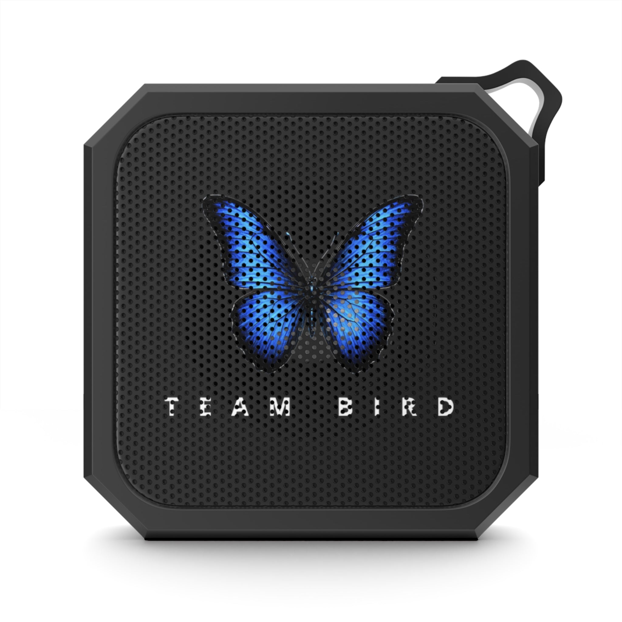 Outdoor Bluetooth Speaker — 'Team Bird' Blue Butterfly Portable Speaker