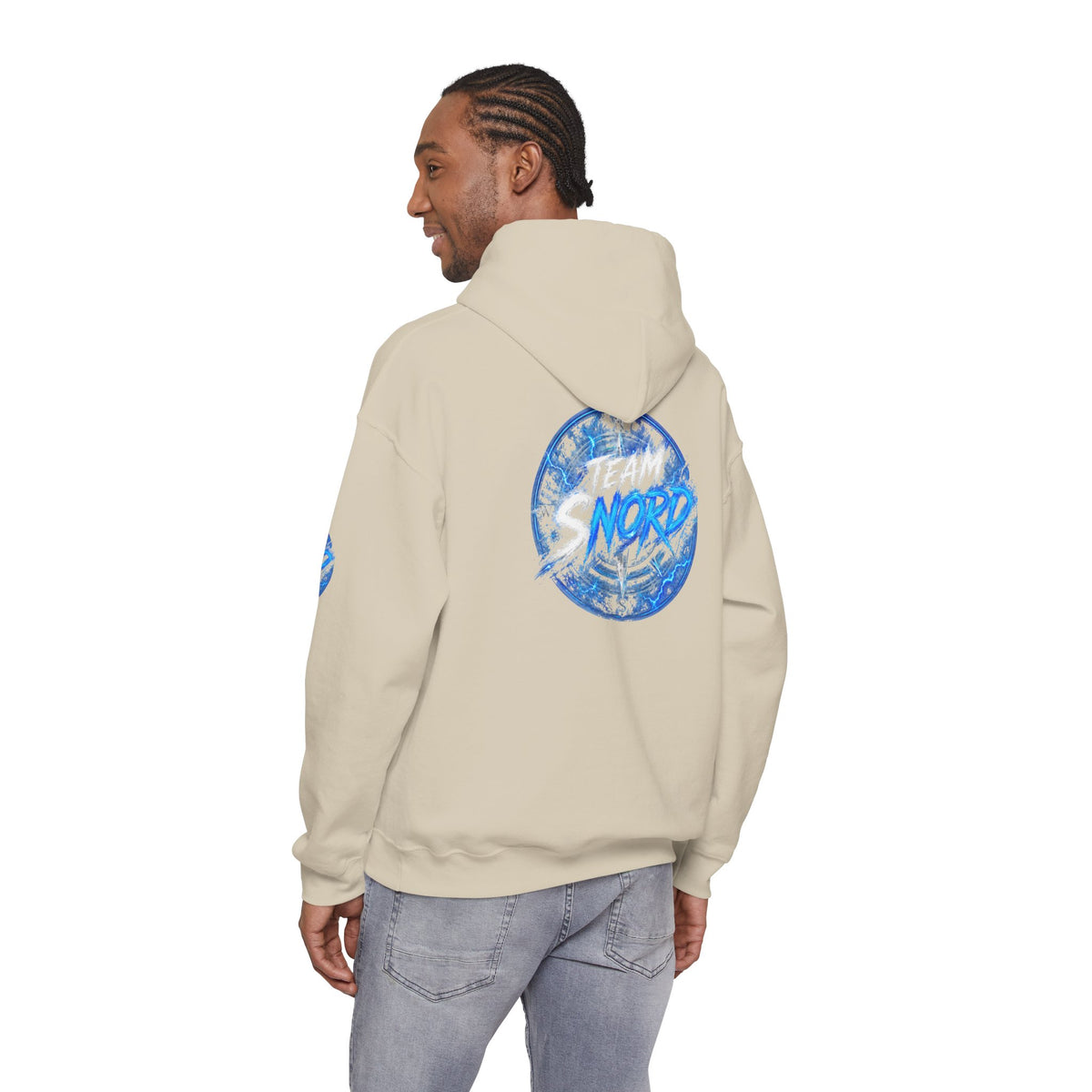 Nord Globe Hoodie — Blue Vintage Graphic Hooded Sweatshirt