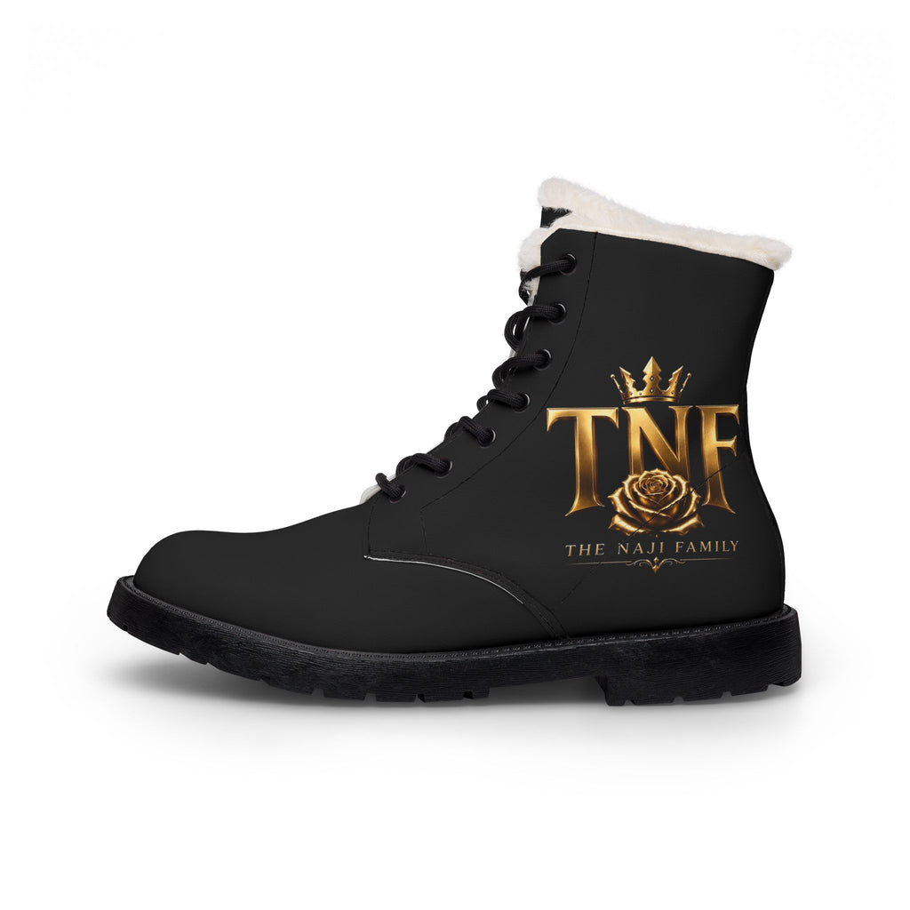 Fur-Lined Leather Boots — 'TNF' Gold Crest Women's Winter Boots