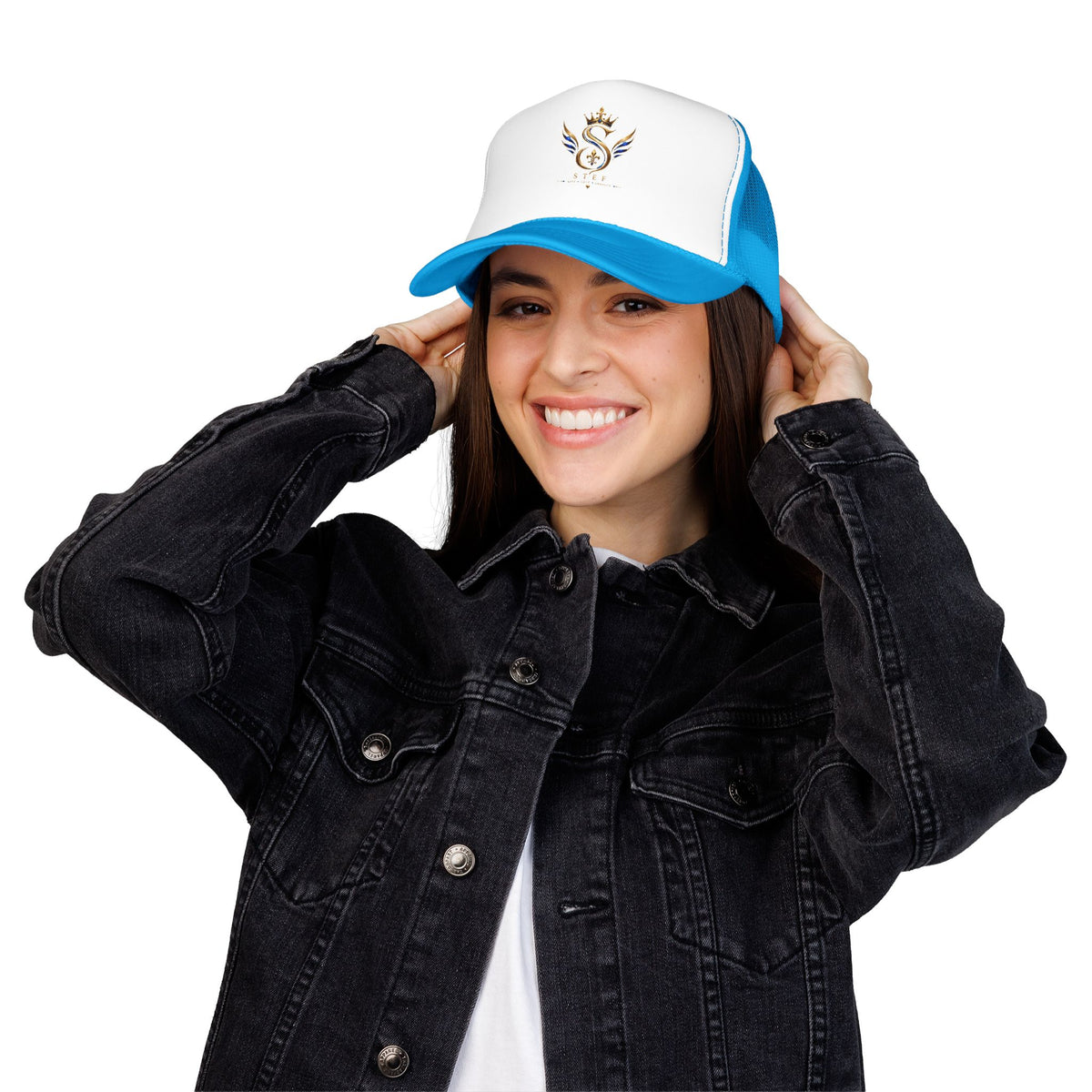 Embroidered Royal S Crest Trucker Hat – Gold Crown & Wings Foam Cap