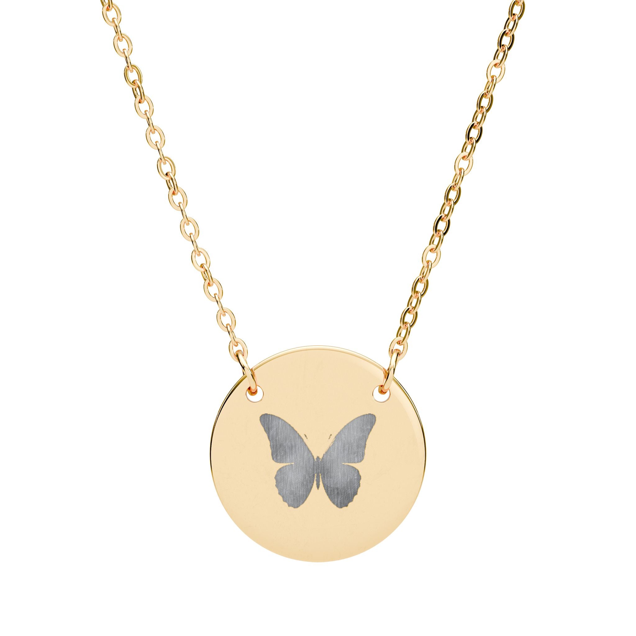 Engraved Circle Necklace — Personalized Fingerprint Pendant