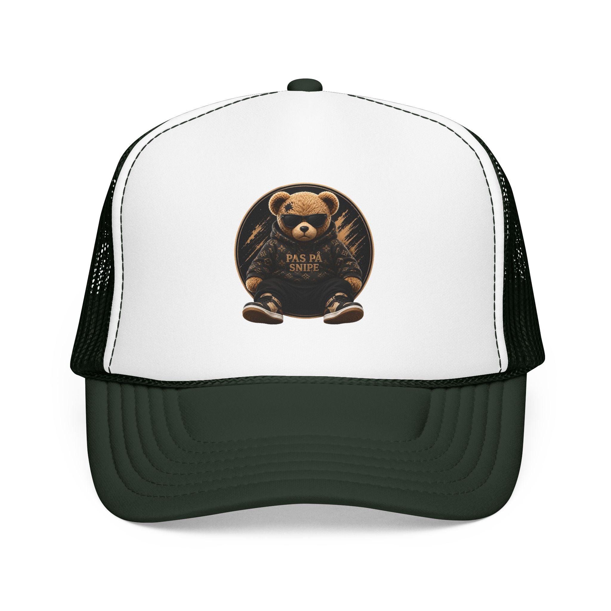 Teddy Bear Trucker Hat — Vintage "Pas de Panier" Patch Cap