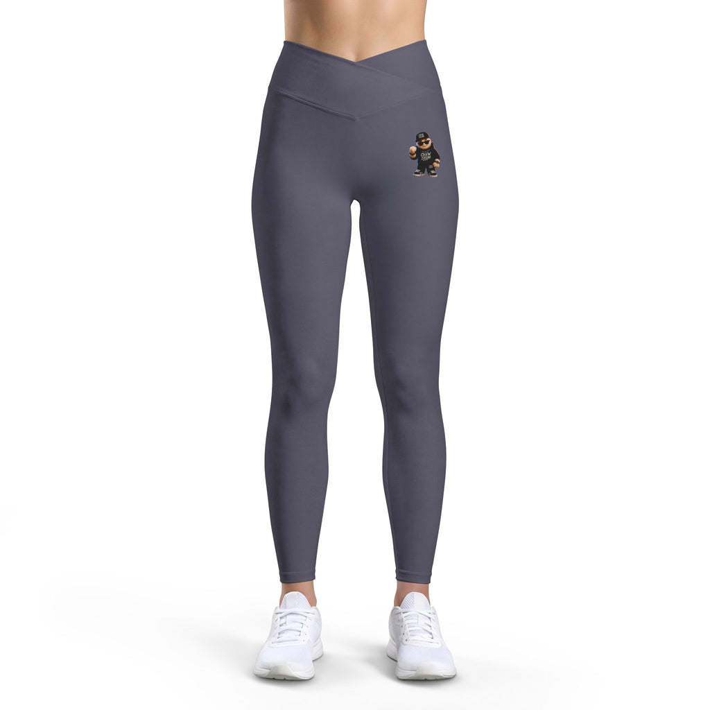 Women’s Luxe Leggings — Black High-Waist Workout Leggings with Small Gorilla Graphic