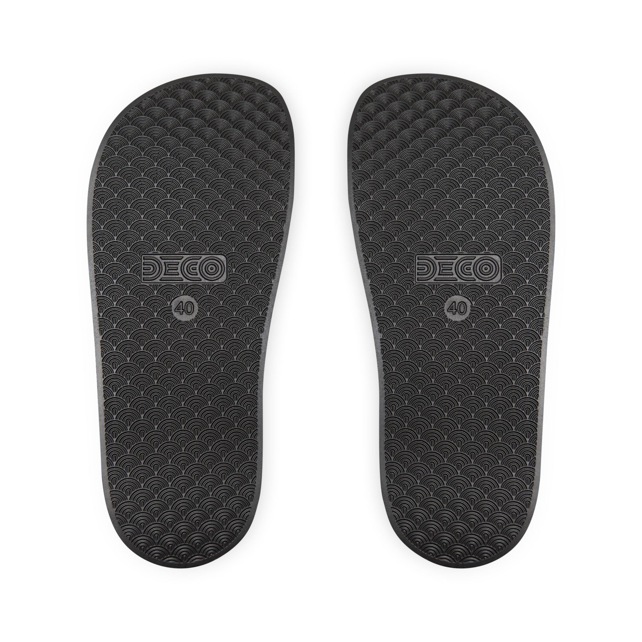 Men's Personalized Name Slides — Black Strap Sandals with Neon Green "Mike" Design