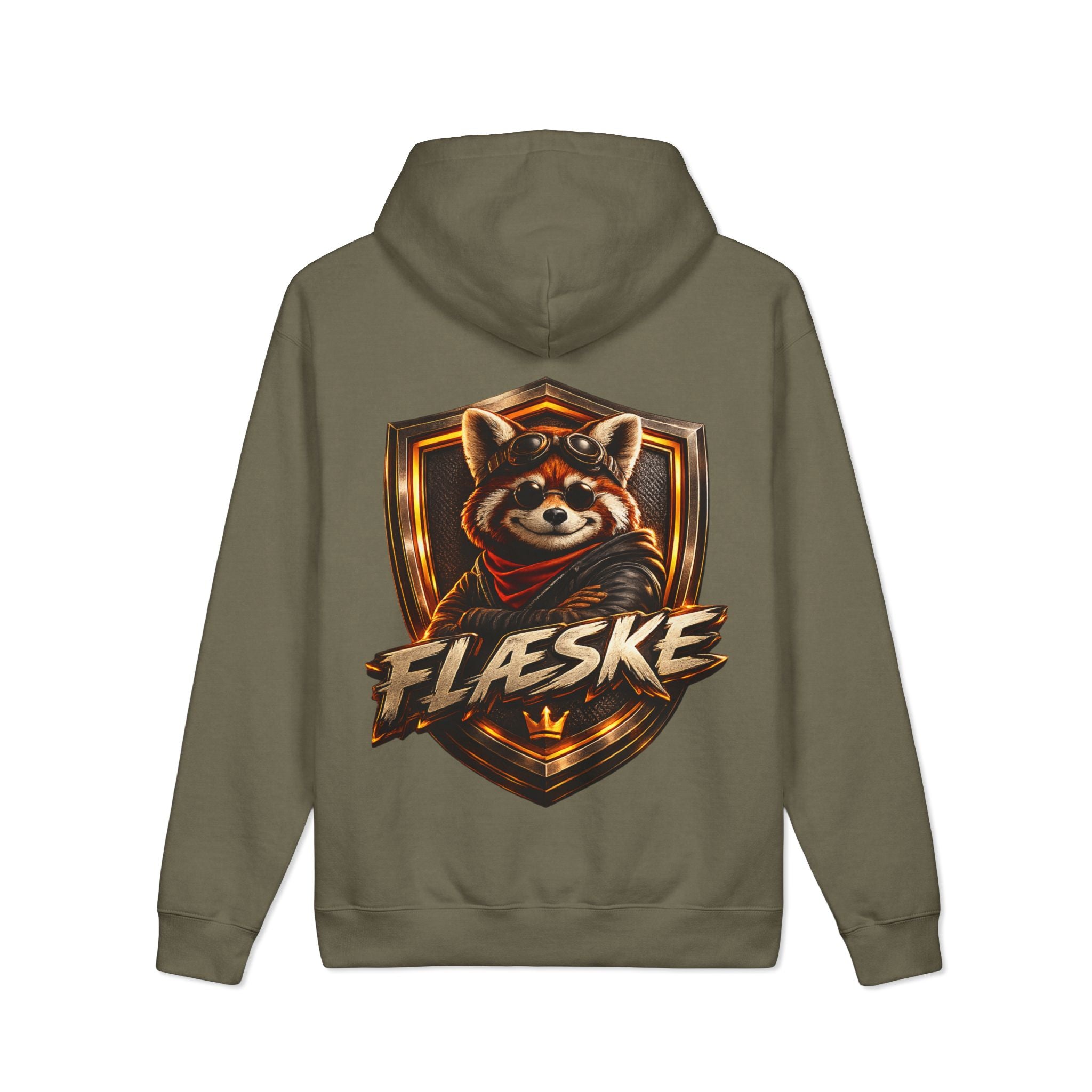 Hoodie — 'Flæske' Red Panda Crest Graphic Hoodie