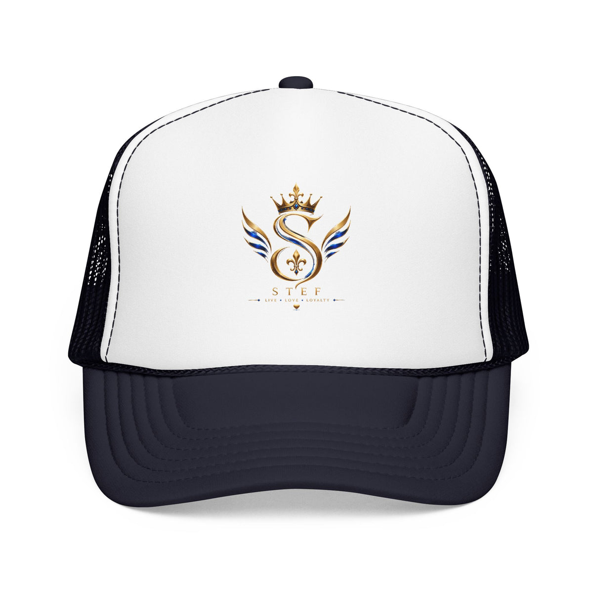 Embroidered Royal S Crest Trucker Hat – Gold Crown & Wings Foam Cap