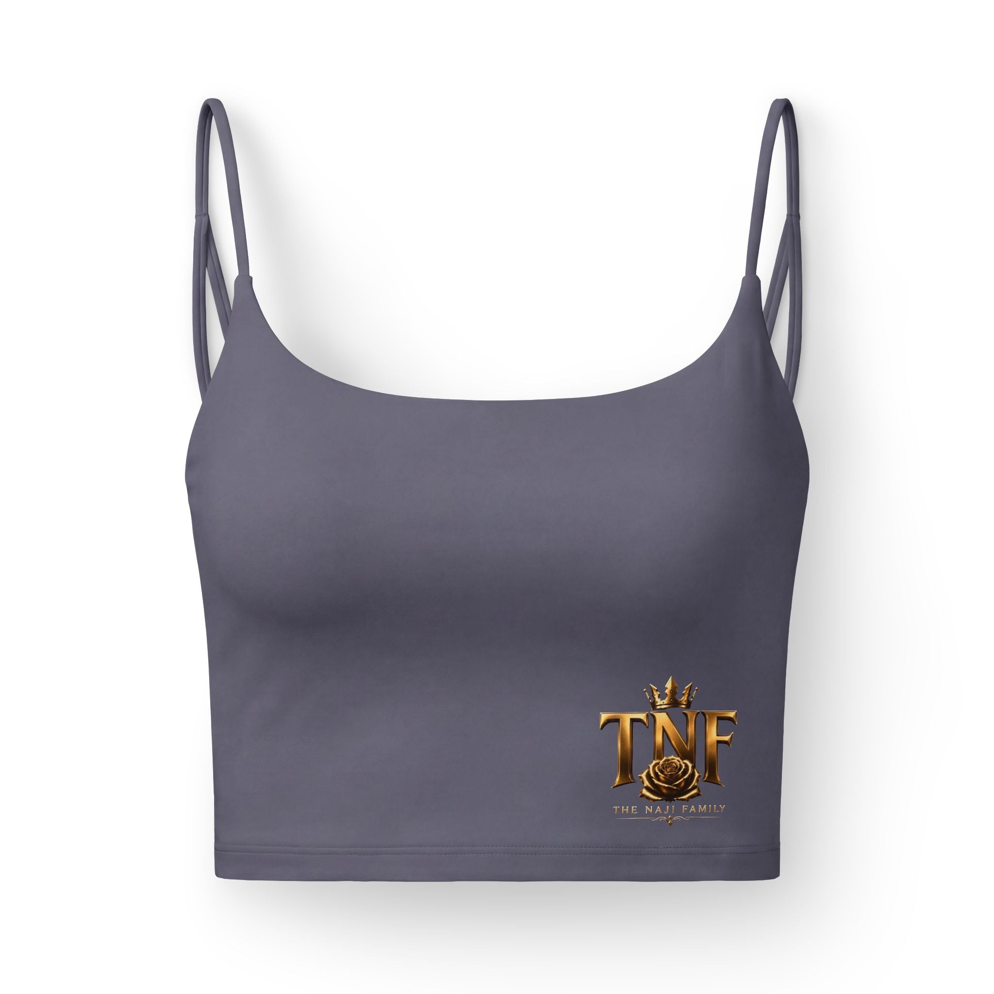 Luxe Women's Crop Bra — TNF Gold Logo Strappy Bralette