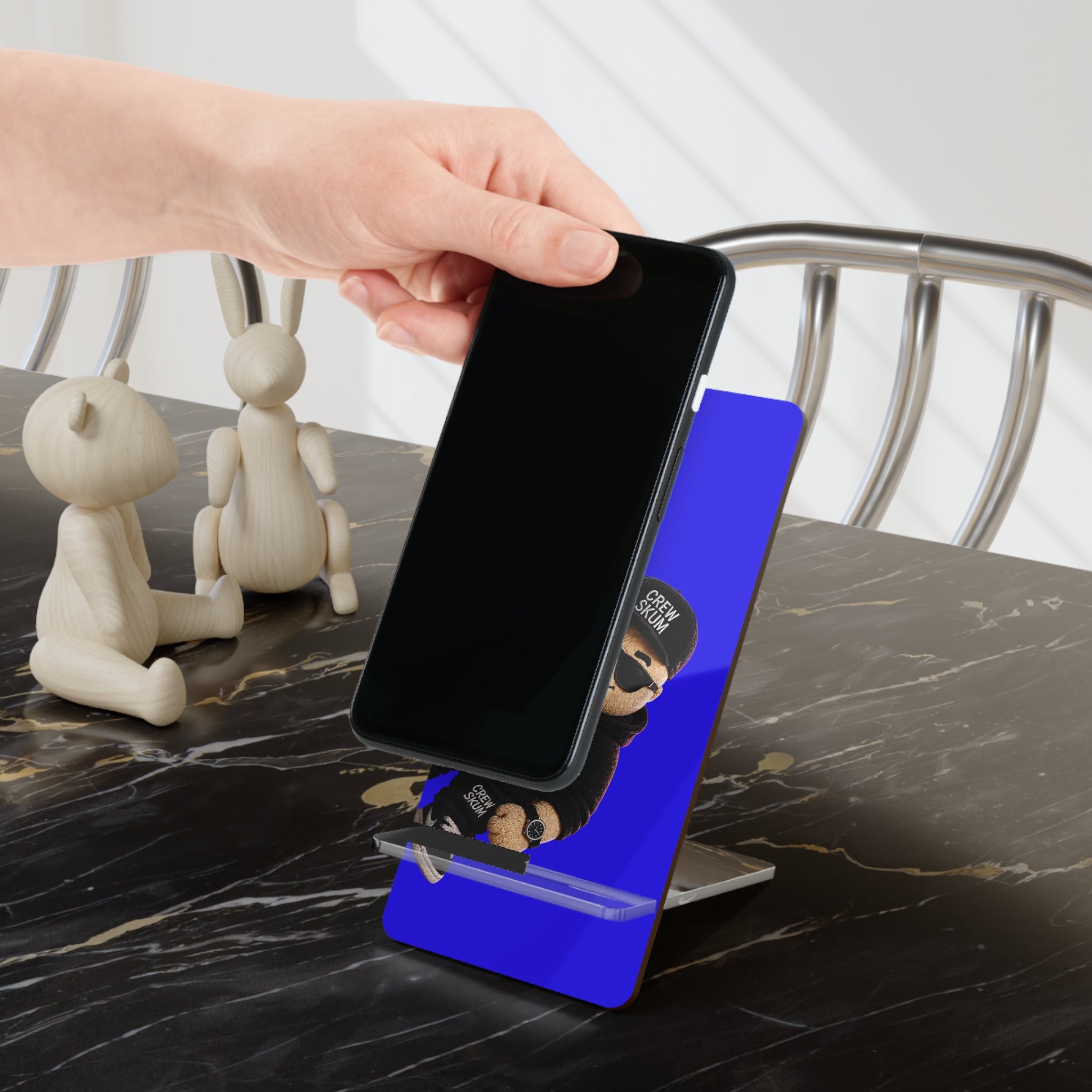 Smartphone Stand — Blue Teddy Crew Design Mobile Phone Holder