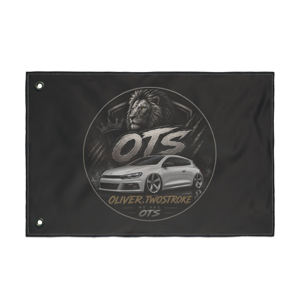 Double-Sided Flag – OTS Lion Car Logo (Oliver.Twostroke)
