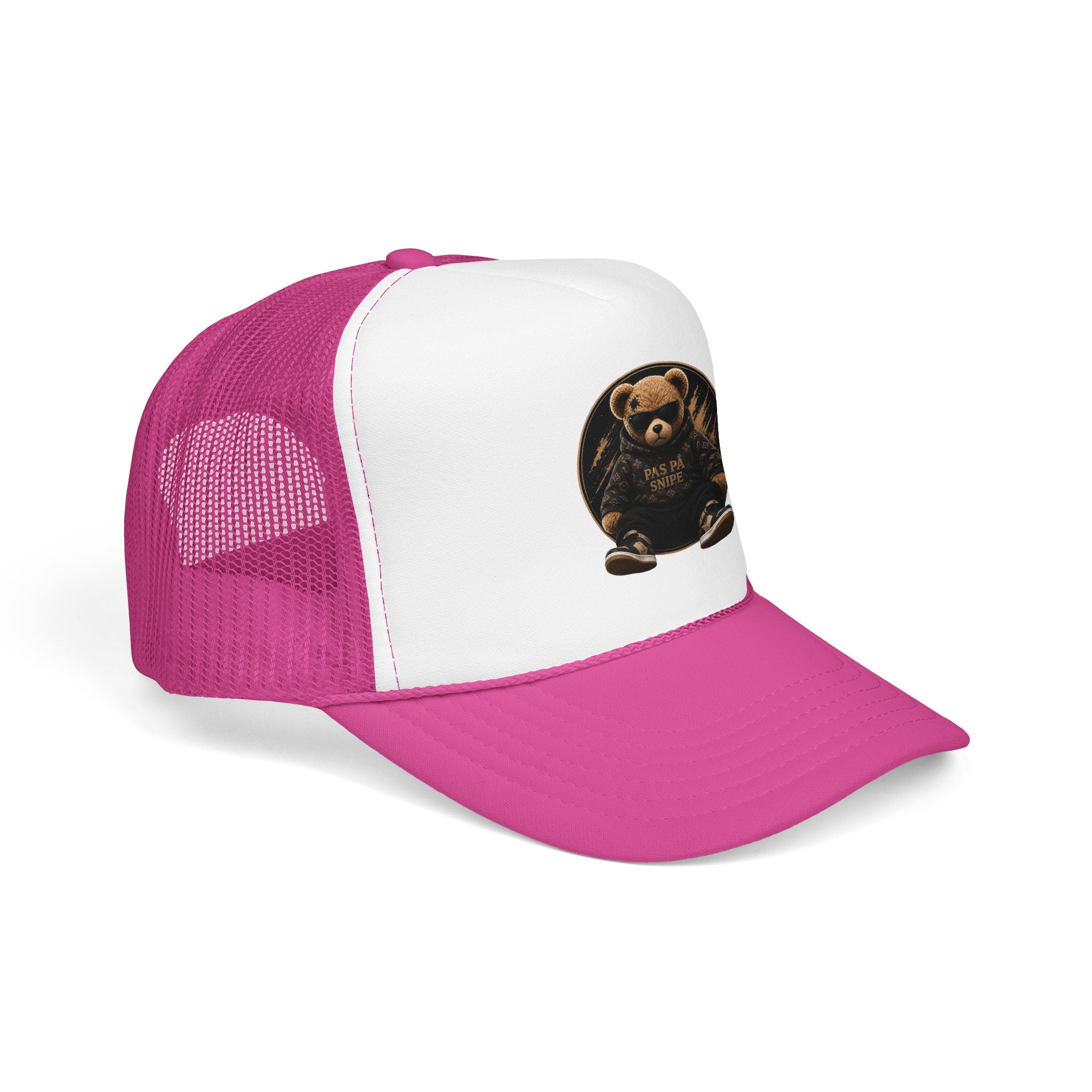 Teddy Bear Trucker Hat — Vintage "Pas de Panier" Patch Cap