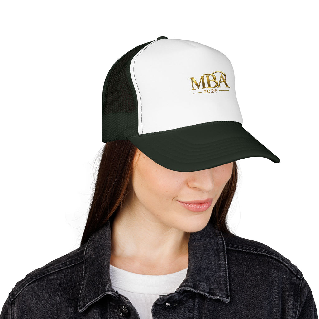 MBA 2026 Trucker Hat - Gold Embroidered Foam Mesh Cap
