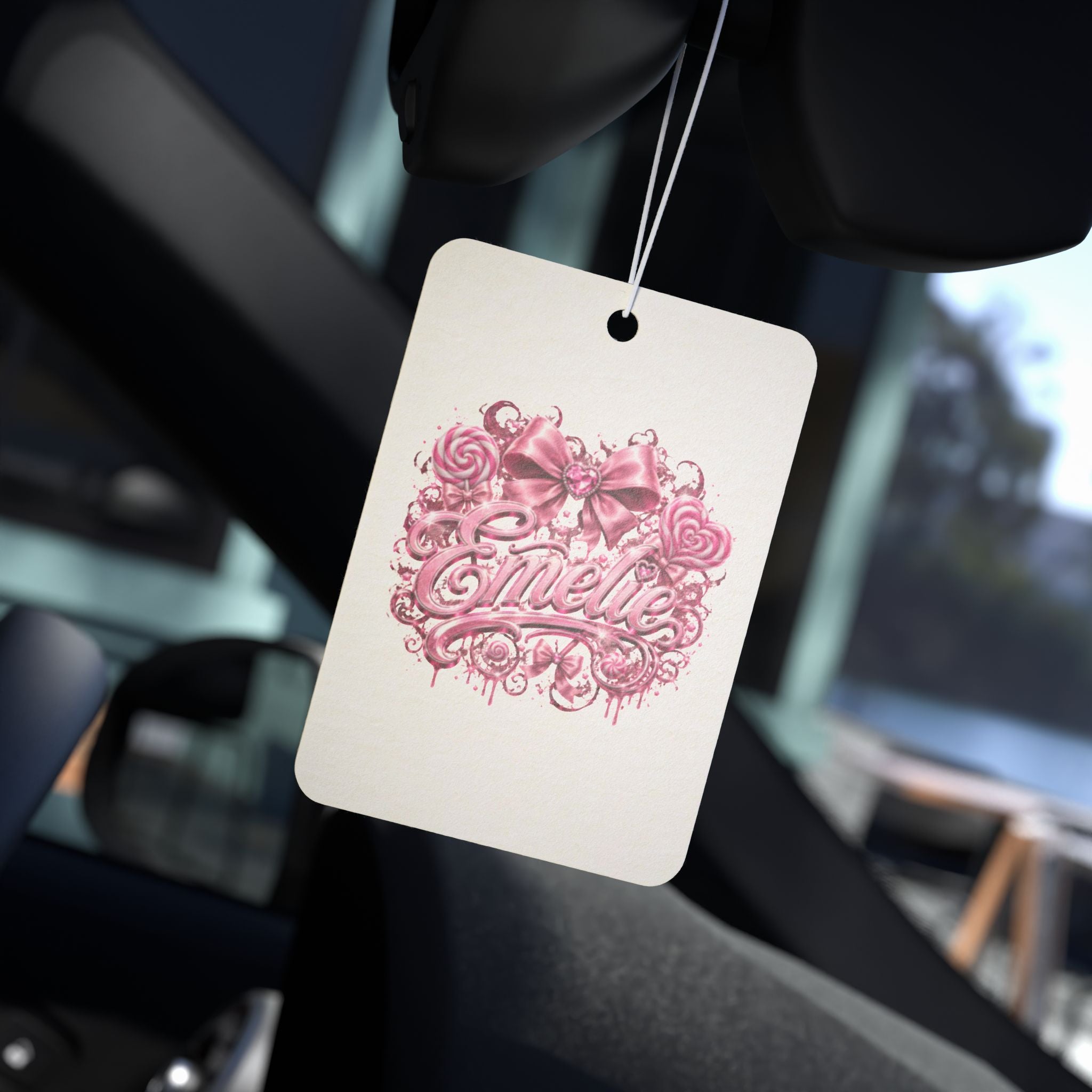 Pink Floral 'Sweets' Car Air Freshener — Sweet Candy Scented Ornament