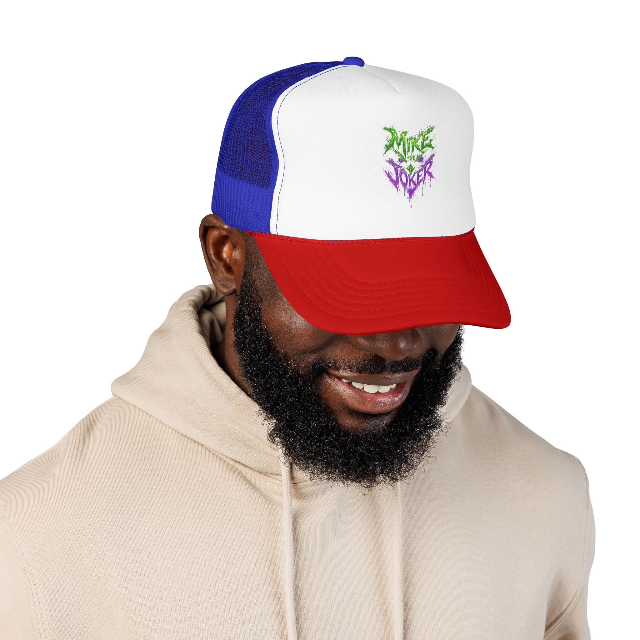 Trucker Hat with Neon Grunge Heart Logo